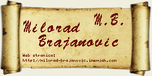Milorad Brajanović vizit kartica